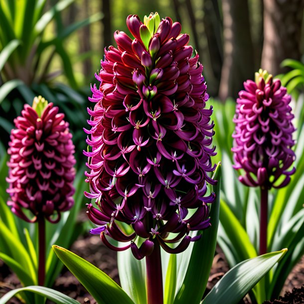 "figure of a maroon hyacinth, wild"