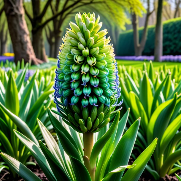 "figure d'une jacinthe verte, sauvage"