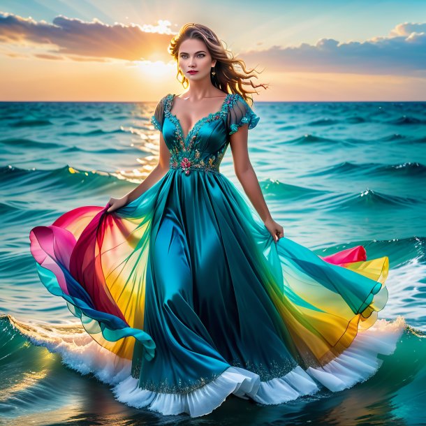 Imagem de um mol em um vestido no mar