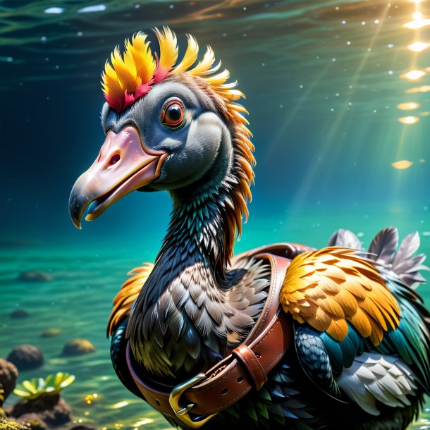 Photo of a dodo in a belt in the water