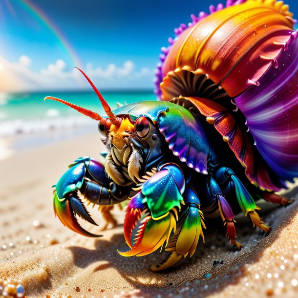 Pic of a angry of a hermit crab on the rainbow