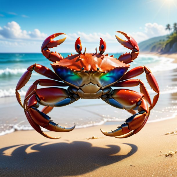 Picture of a crab in a trousers on the beach