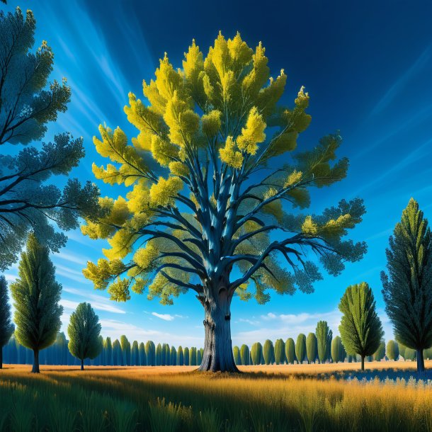 Depiction of a blue poplar