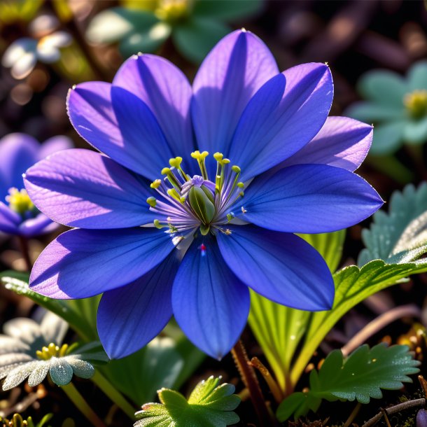 Imagem de uma hepatica azul