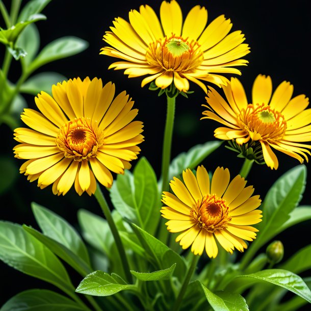 Pic d'une fleur de calendule d'oursinia de chaux