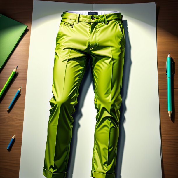 Sketch of a lime trousers from paper