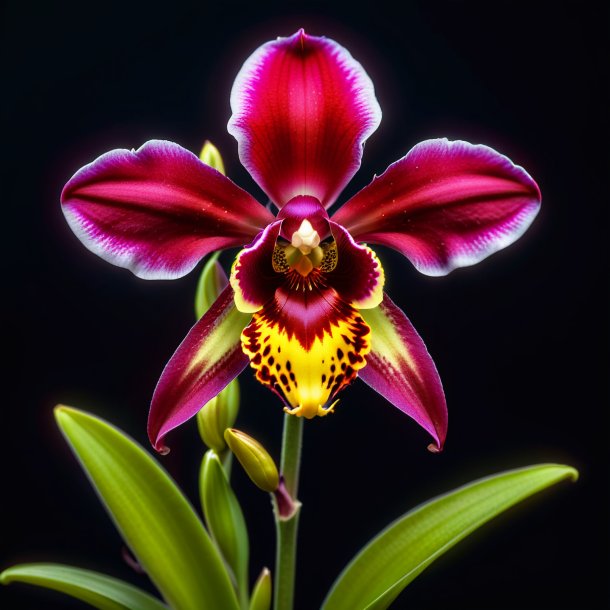 "portrayal of a crimson ophrys, fly orchid"