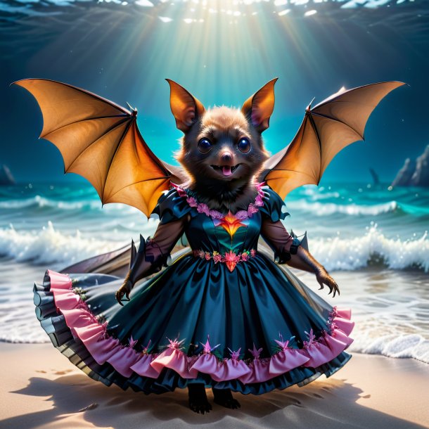 Photo d'une chauve-souris dans une robe dans la mer