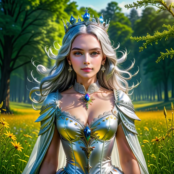 Depicting of a silver queen of the meadow