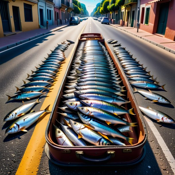 Retrato de um jogo de sardinhas na estrada