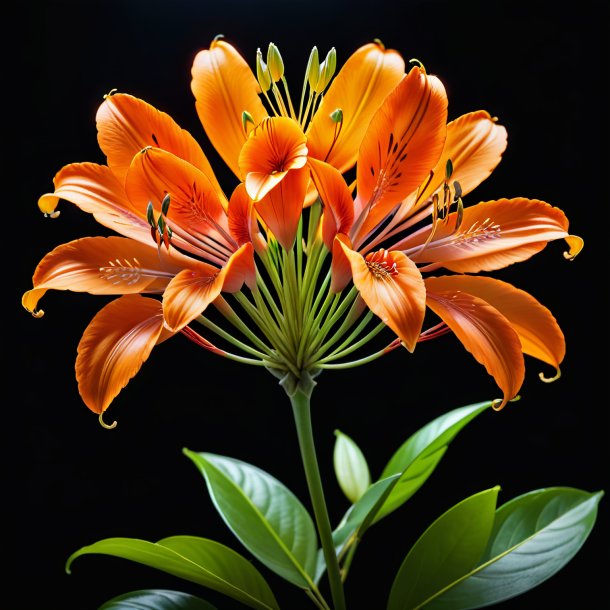 Portrait of a orange clianthus