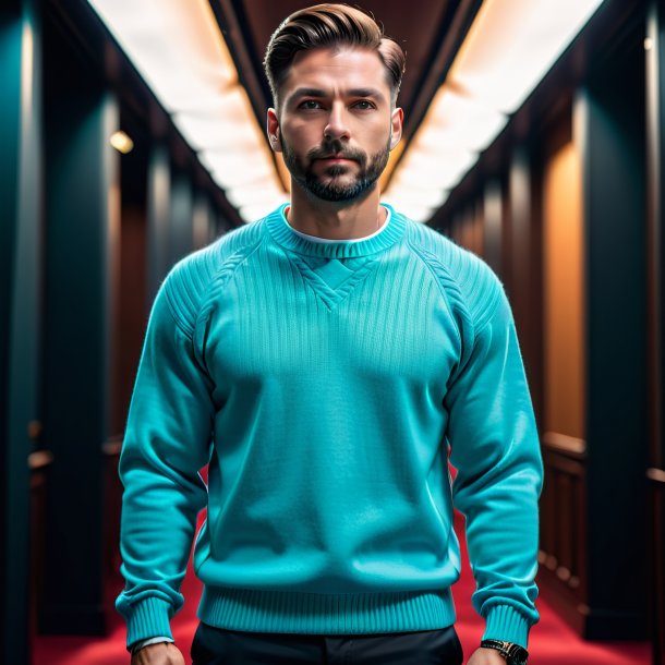 Picture of a cyan sweater from metal