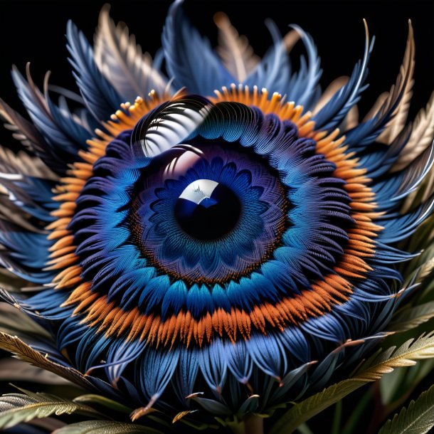 Photography of a navy blue pheasant's eye