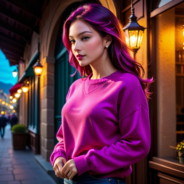 Photo of a fuchsia sweater from stone