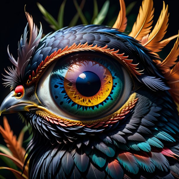 Illustration of a black pheasant's eye