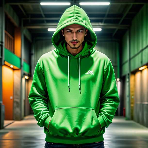 Foto de um hoodie ervilha verde de concreto