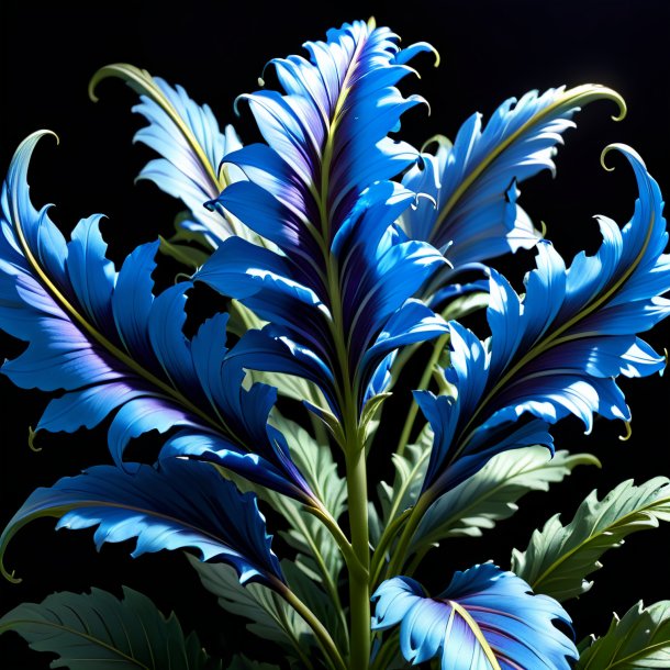 Sketch of a blue acanthus