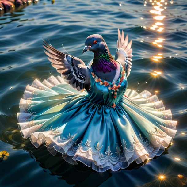 Foto de una paloma en un vestido en el agua