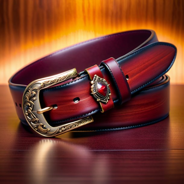 Photo of a maroon belt from wood