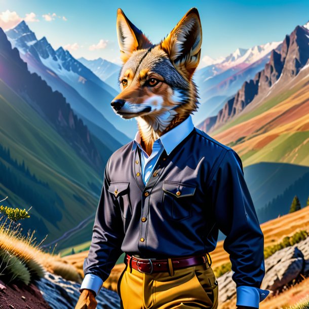 Pic of a jackal in a trousers in the mountains