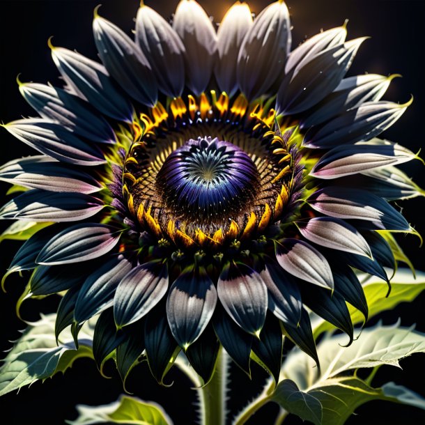 Drawing of a black sunflower
