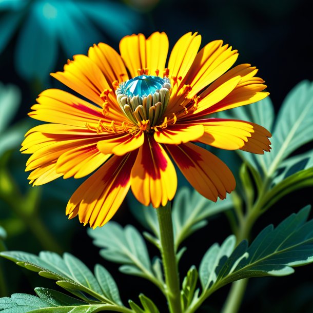 Imagery of a aquamarine fig marigold