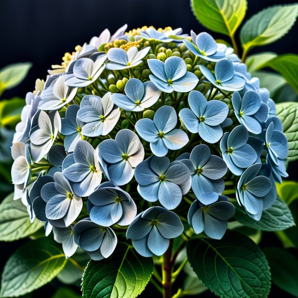 Fotografia de uma hortensia cinza