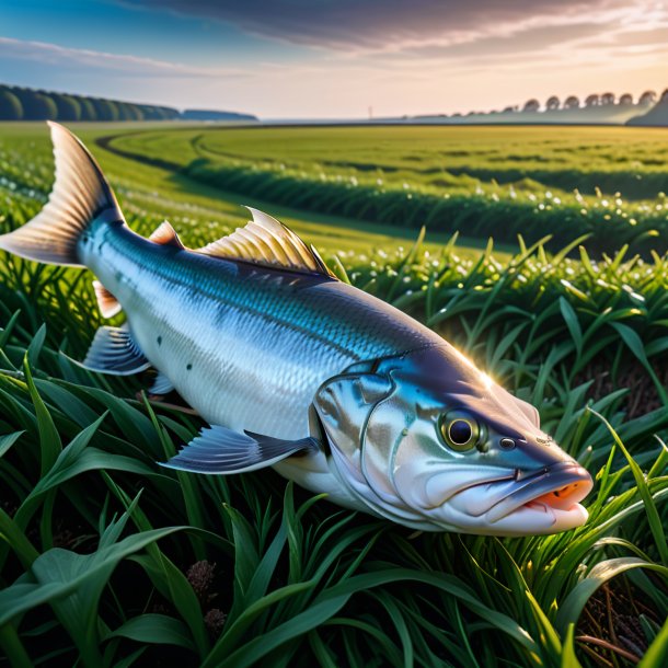 Photo of a resting of a haddock on the field