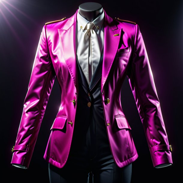 Photo of a magenta jacket from metal