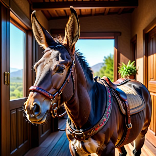 Pic d'une mule dans une ceinture dans la maison