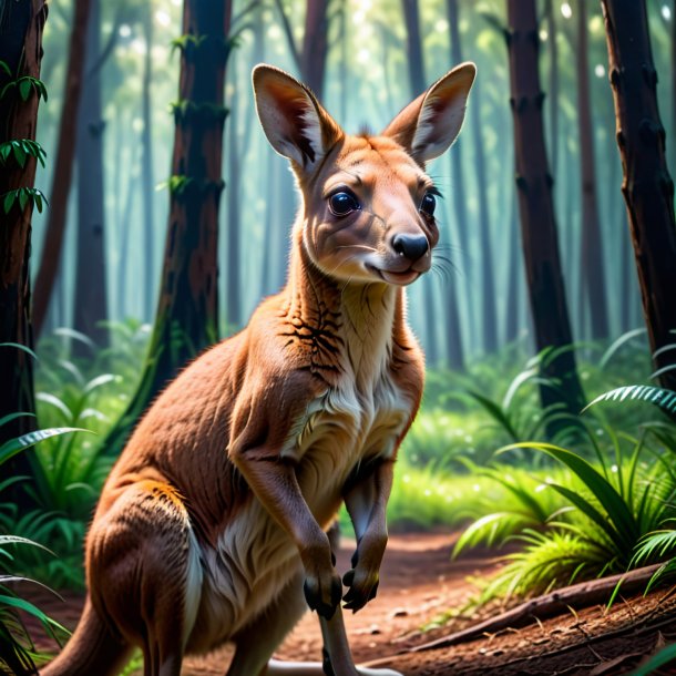 Pic of a crying of a kangaroo in the forest