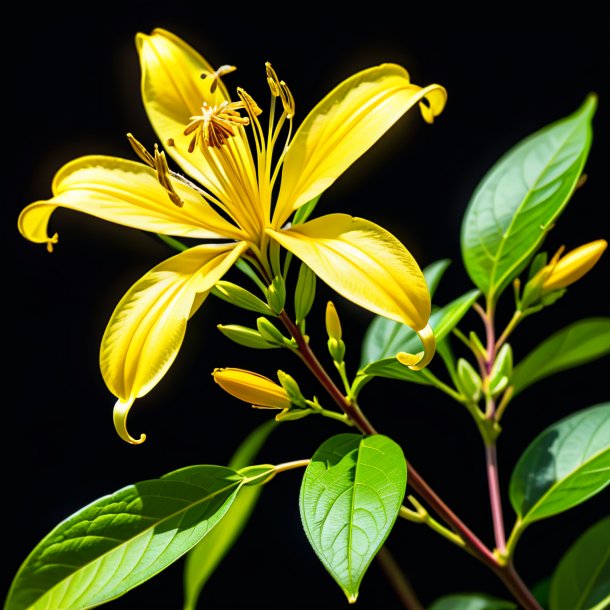 Sketch of a yellow honeysuckle