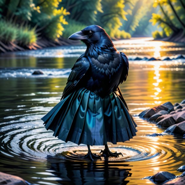 Pic of a crow in a skirt in the river