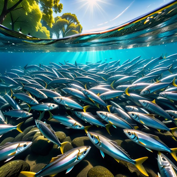 Pic d'une baignade de sardines dans le parc