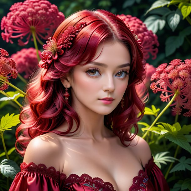 Portrait of a crimson angelica