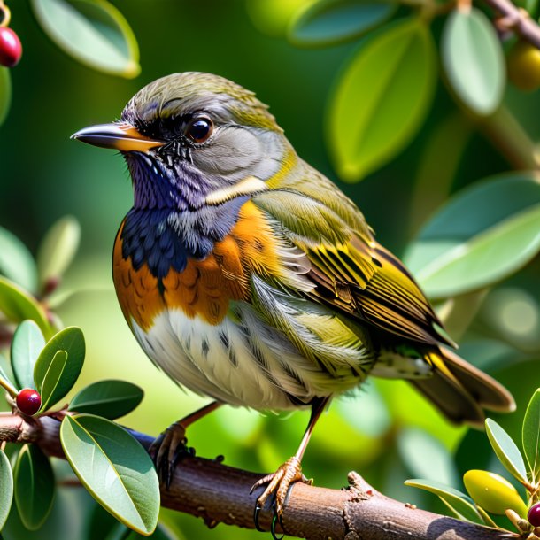 Portrait of a olive wake-robin