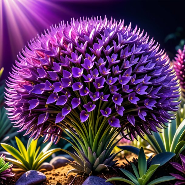 Imagem de um xerophyllum tenax roxo