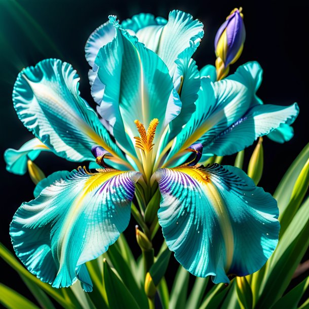 Photo of a teal iris