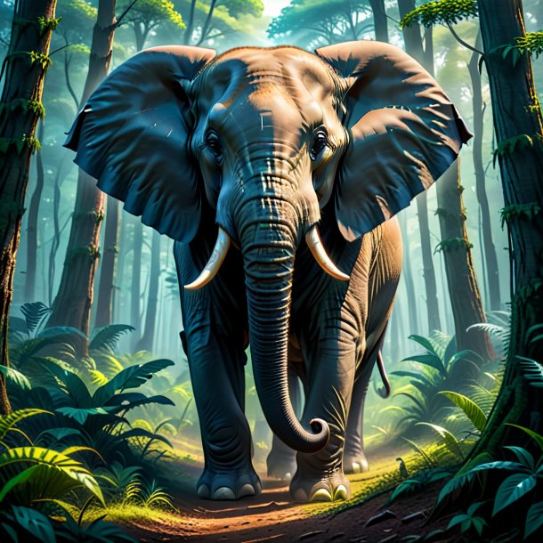 Pic of a threatening of a elephant in the forest