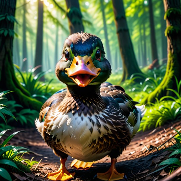 Image of a angry of a duck in the forest