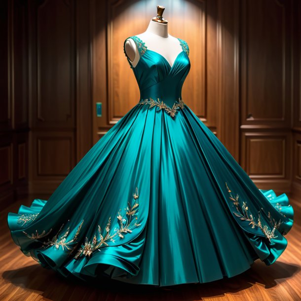 Sketch de um vestido de teal de madeira