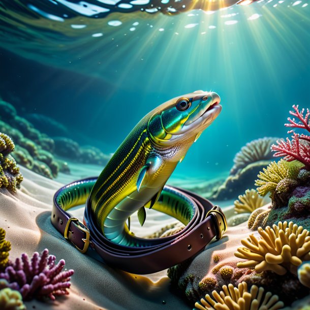 Image of a eel in a belt in the water