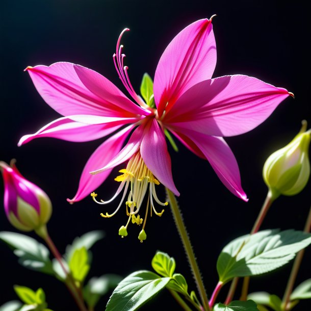 Depicting of a fuchsia columbine