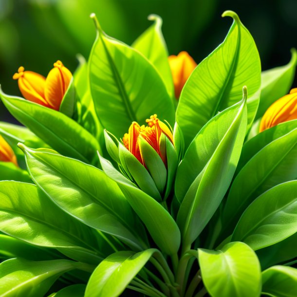 Photo of a pea green saffron