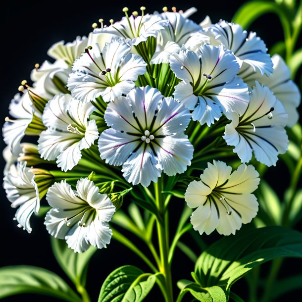 Portrait of a white sweet william