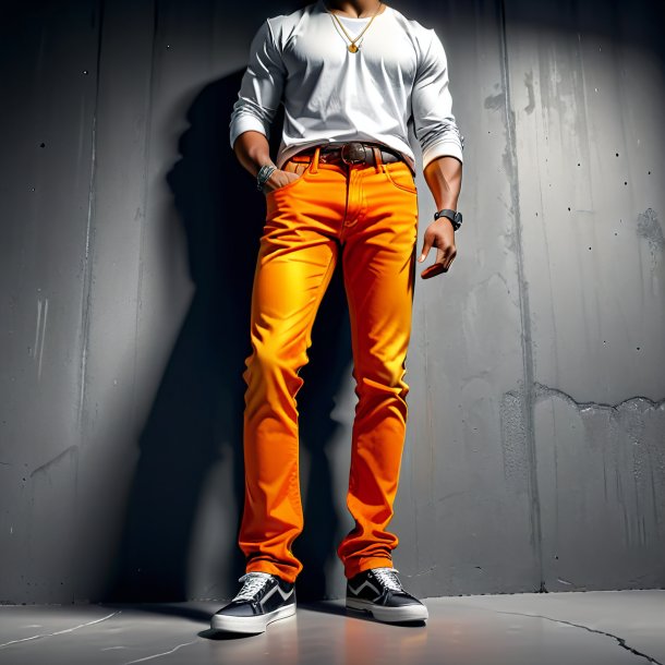 Sketch of a orange jeans from concrete