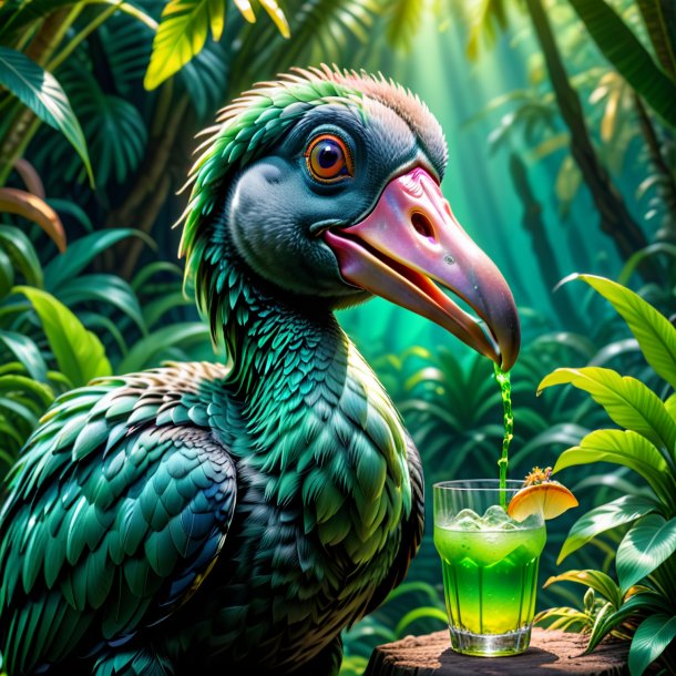 Pic of a green drinking dodo