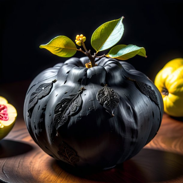 Portrayal of a charcoal quince