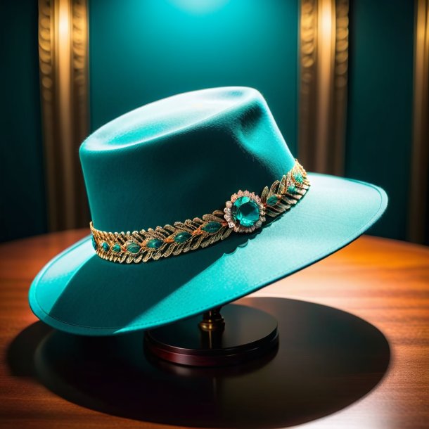 Picture of a teal hat from gypsum