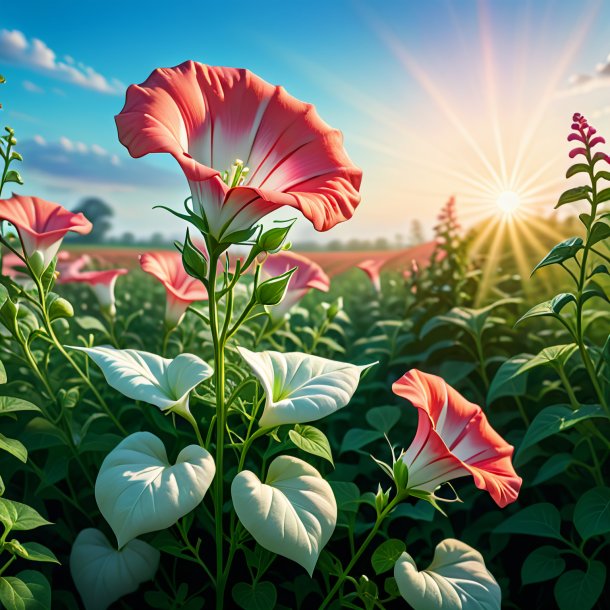 "illustration of a coral bindweed, field"